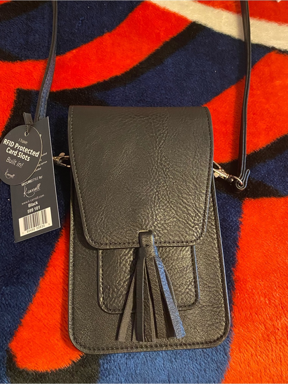 Women's K. Carroll Crossbody Phone Bag with Tassel - Black